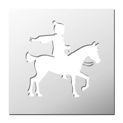 Pochoir Enfant sur un cheval