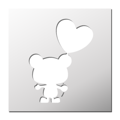 Pochoir Ourson Coeur