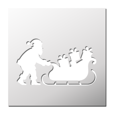 Pochoir Père Noël et Traineau