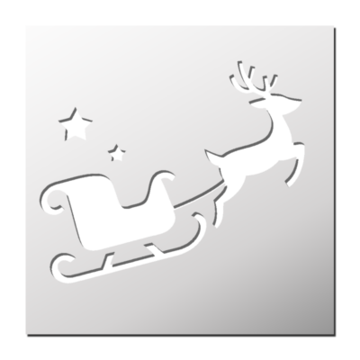 Pochoir Traineau Père Noël Renne