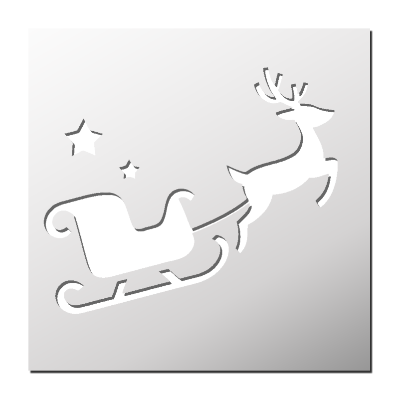 Pochoir Traineau Père Noël Renne Pochoir Traineau Père Noël Renne