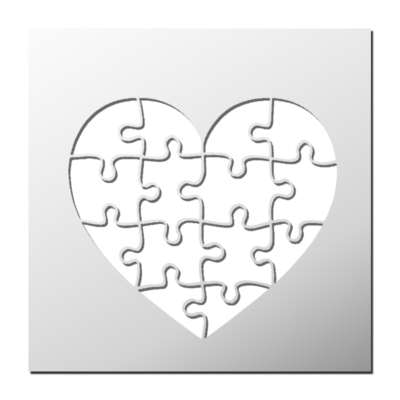 Pochoir Coeur Puzzle