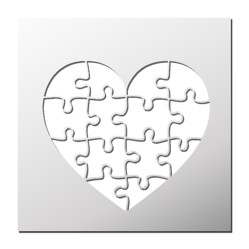 Pochoir Coeur Puzzle Pochoir Coeur Puzzle