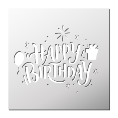 Pochoir Happy Birthday