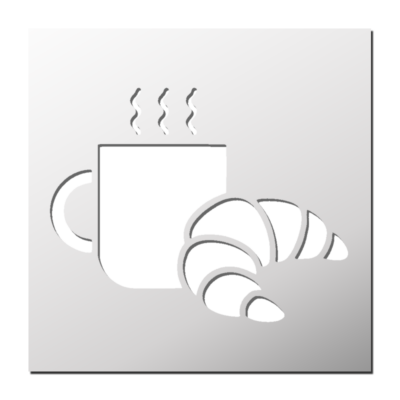 Pochoir Café Croissant