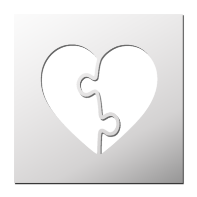 Pochoir Coeur Puzzle