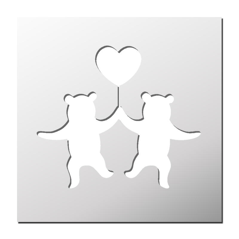 Pochoir Oursons Coeur Pochoir Oursons Coeur