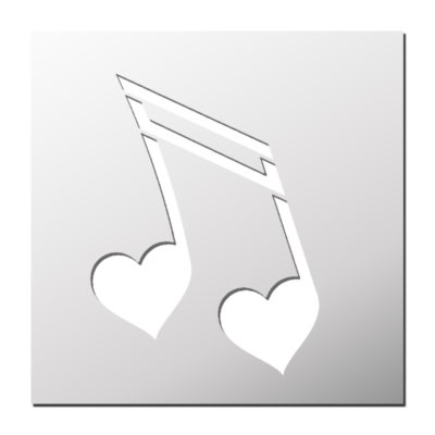 Pochoir Note de musique Coeur