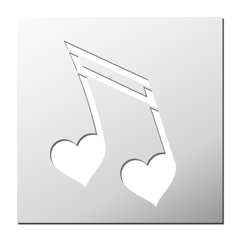 Pochoir Note de musique Coeur Pochoir Note de musique Coeur